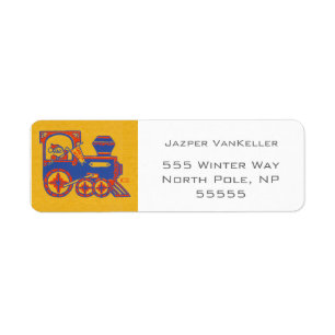 Étiquette Train père Noël