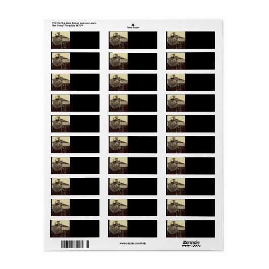 Étiquette Train rustique (Feuille entière)