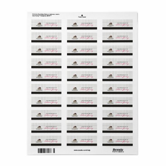 Étiquette Tranche de gâteau (Feuille entière)