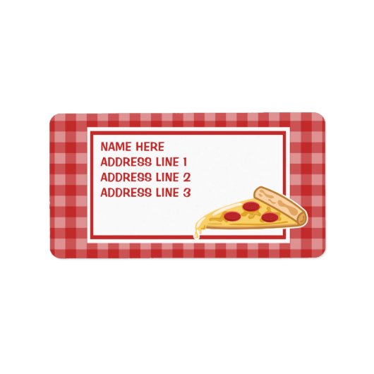 Étiquette Tranche de pizza dessin animé (Devant)