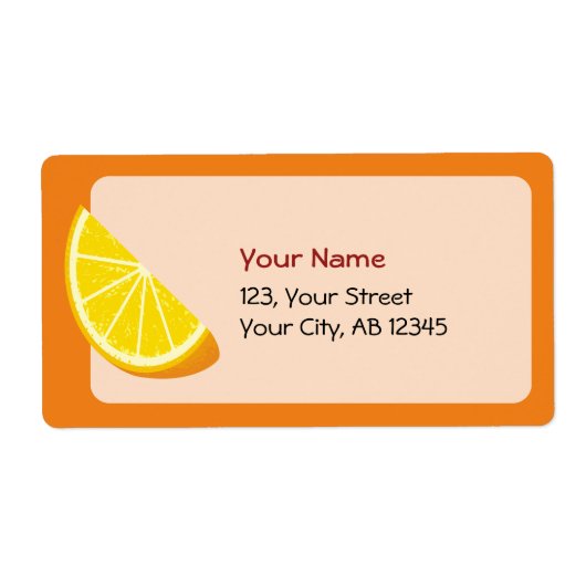 Étiquette tranche orange (Devant)