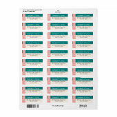 Étiquette Transformative Teal Modern  Contemporary Wedding (Feuille entière)