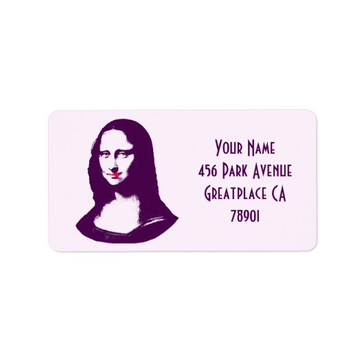 Étiquette Transparent Pop Art Mona Lisa Adresse Table (Devant)