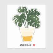 Étiquette transparente de l'usine à pots verts (Feuille)