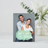 Étiquette transparente verte | Carte postale d'ann (Debout devant)