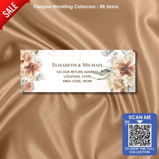 Étiquette Trending Terracotta Pampas Grass Mariage