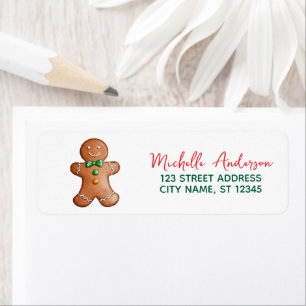 Étiquette Trendy Gingerbread Christmas Return Adresse