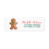 Étiquette Trendy Gingerbread Christmas Return Adresse (Devant)