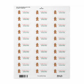 Étiquette Trendy Gingerbread Christmas Return Adresse (Feuille entière)