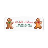 Étiquette Trendy Gingerbread Christmas Return Adresse (Devant)