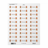 Étiquette Trendy Gingerbread Christmas Return Adresse (Feuille entière)