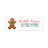 Étiquette Trendy Gingerbread Christmas Return Adresse (Devant)