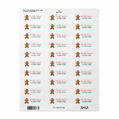 Étiquette Trendy Gingerbread Christmas Return Adresse (Feuille entière)