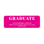 Étiquette Trendy Girly Pink White Formal School Graduation (Devant)