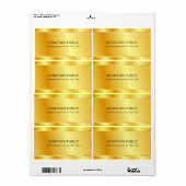 Étiquette Trendy Gold Look Custom Elegant Modèle de glamour (Feuille entière)