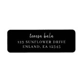 Étiquette Trendy Modern Black Script Design (Devant)