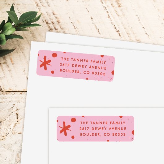 Étiquette Trendy Modern Handwritten Holiday Address Label
