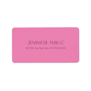 Étiquette Trendy Pink Modern Simple Elegant Template