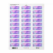 Étiquette Trendy pink purple pastel gradient return address (Feuille entière)