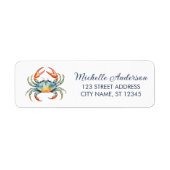 Étiquette Trendy Red Crab Nautical Return Address Label (Devant)