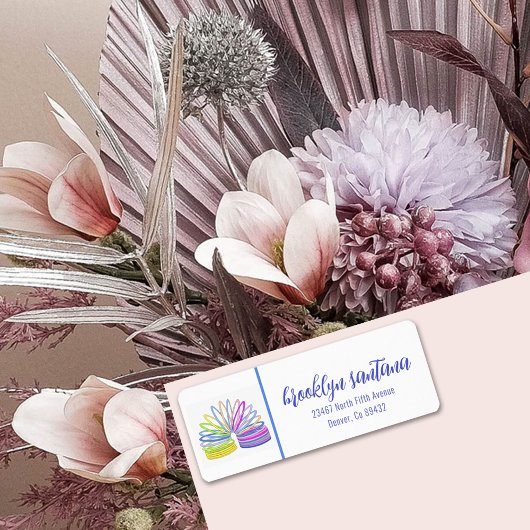 Étiquette Trendy Retro Spring Toy Adresse de retour