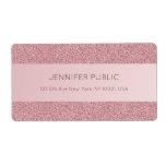 Étiquette Trendy Rose Gold Glitter Elegant Template Shipping<br><div class="desc">Trendy Rose Gold Glitter Elegant Template Shipping Label. Perfect for Directors,  Consultants,  Managers,  Designers,  Musicians,  Realtors,  Corporate Professionals,  Beauty Salons,  Hair Stylists,  Makeup Artists,  all Professions.</div>