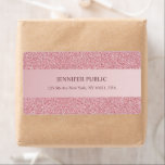 Étiquette Trendy Rose Gold Glitter Template Elegant Shipping<br><div class="desc">Trendy Rose Gold Glitter Template Elegant Shipping Label. Perfect for Directors,  Consultants,  Managers,  Designers,  Musicians,  Realtors,  Corporate Professionals,  Beauty Salons,  Hair Stylists,  Makeup Artists,  all Professions.</div>