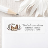 Étiquette Trendy Rustic Farm Chicken Return Address (En situation)