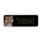 Étiquette Trendy Tiger Adresse de Retour Noir Or (Devant)