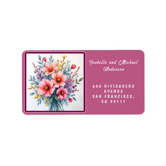 Étiquette Trendy Wildflowers Beautiful Luxury Collection (Devant)