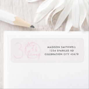 Étiquette Trente, Flirty Thriving rose Anniversaire Adresse
