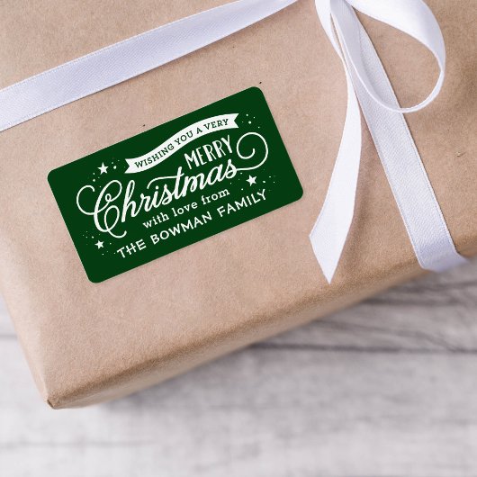 Étiquette Très Joyeux Noël Script cadeau de vacances