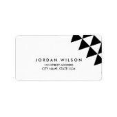 Étiquette Triangle noir et blanc Adresse géométrique moderne (Devant)