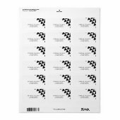 Étiquette Triangle noir et blanc Adresse géométrique moderne (Feuille entière)