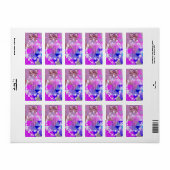 Étiquette Triangle violet perle géométrique moderne Boho Chi (Feuille entière)