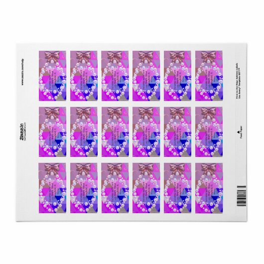 Étiquette Triangle violet perle géométrique moderne Boho Chi (Feuille entière)