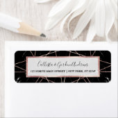 Étiquette Triangles en marbre doré Rose géométrique moderne (En situation)