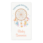 Étiquette Tribal Dreamcatcher Boho Baby Bookplate (Devant)