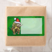 Étiquette Triceratops Christmas Green (En situation)