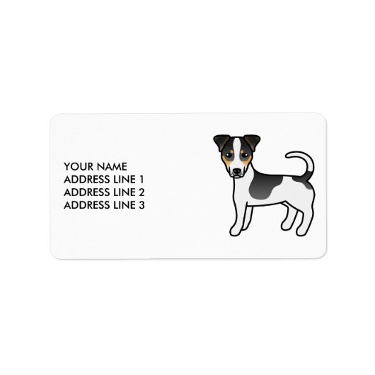 Étiquette Tricolor Smooth Coat Jack Russell Terrier & Texte (Devant)
