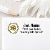 Étiquette Trinacria sicilienne et couronne (En situation)