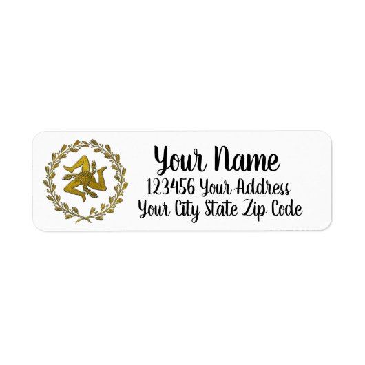 Étiquette Trinacria sicilienne et couronne (Devant)