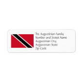 Étiquette TRINIDAD TOBAGO FLAG Custom Return Address (Devant)