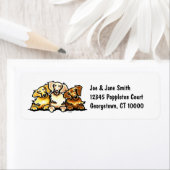 Étiquette Trio Golden Retriever (En situation)