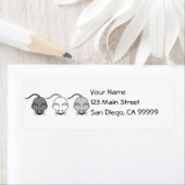 Étiquette Trio souris (En situation)