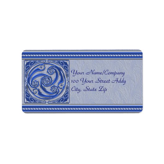 Étiquette Triskel en argent bleu (Devant)