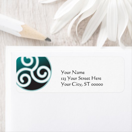 Étiquette Triskele Celtic Spiral (En situation)