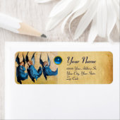 Étiquette TROIS ANGELS DE NOËL EN PARCHEMENT BLEU, Sapphire (En situation)