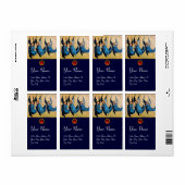 Étiquette TROIS ANGES EN BLEU, rubis rouge (Feuille entière)