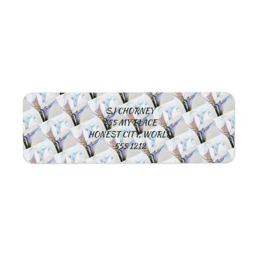 ÉTIQUETTE TROIS CALLA BLANCHE LILY FLOWER (Devant)